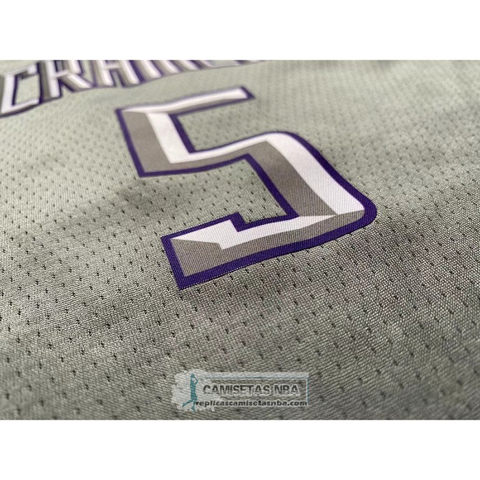 Camiseta Nino Sacramento Kings De'Aaron Fox NO 5 Ciudad 2022-23 Gris